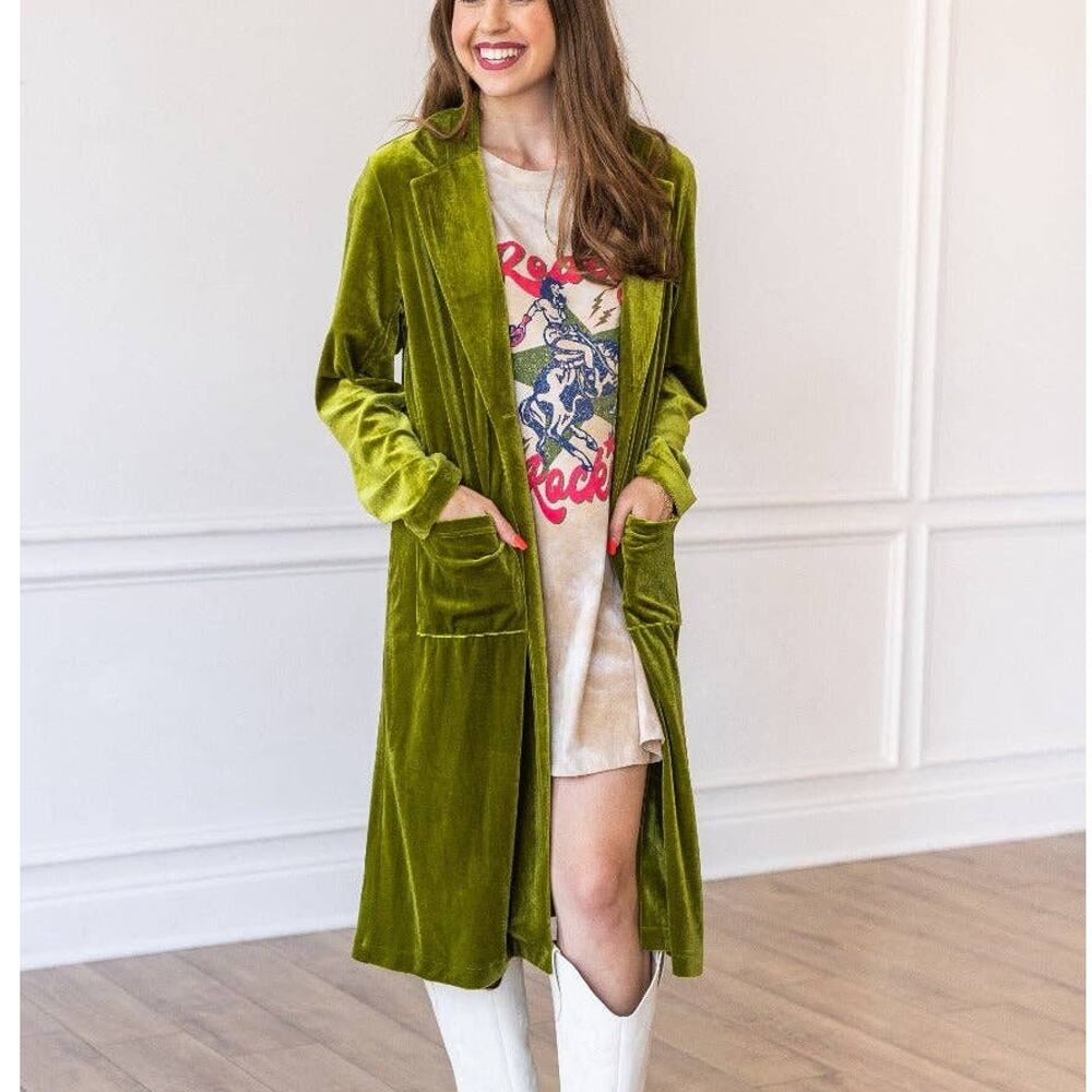 Hard Candy Velvet Jacket in Green / Multiple Sizes